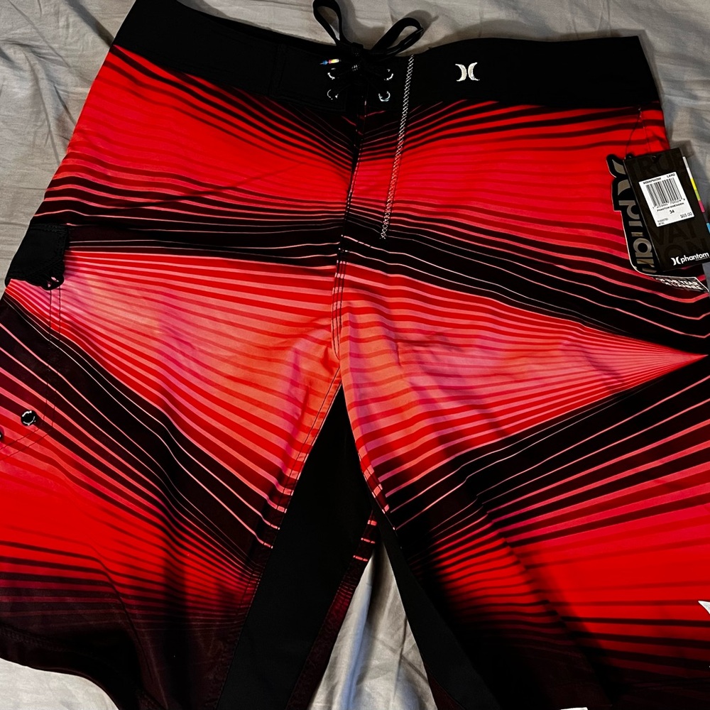 Hurley Red and Black Board Shorts
